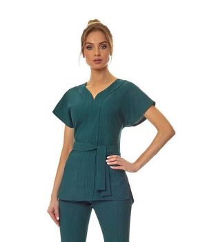 Blouse Esthéticienne Polyester Aspect Lin, Taille 40.