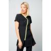 Tunique Professionnelle Femme, Fermeture Zip, Noir et lime