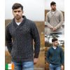 Pull Irlandais pour Homme, Col châle, 100% Laine Mérinos