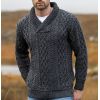 Pull Irlandais pour Homme, Col châle, Charbon