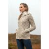 Magnifique Cardigan Irlandais Femme, Beige chiné