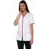 Blouse Femme Stretch, Couleur Blanc et fuchsia