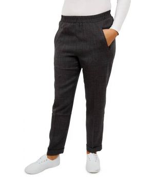 Pantalon Polyester Aspect Lin, Gris, Taille 36.