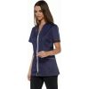 Blouse Femme Stretch, Couleur Denim et blanc