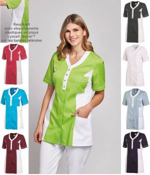 Blouse Médicale Femme, Empiècements Tencel™, Entretien Facile