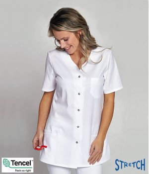 Blouse Médicale Femme, Tissu Très Doux et Stretch, Boutons Pression