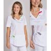 Blouse Médicale Femme, Tissu Doux et Léger, Bandes de Couleurs Amovibles