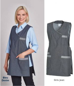 Tablier Chasuble Tendance, 2 Poches Latérales, Taille Réglable par Boutons Pression