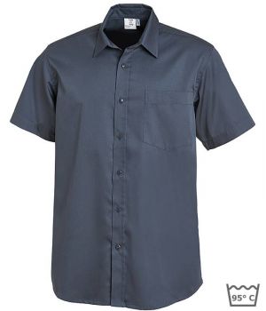 Chemise Homme, Manches Courtes, Très Confortable, Gris Foncé