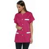 Blouse de Travail Manche Kimono 3 poches Fuschia