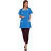 Tunique Femme, Parements Madras, Couleur Azur