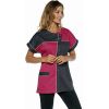 Blouse Manches Kimono, Patchwork Bicolore, Anthracite et fuchsia