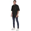 Tunique Homme Confort Stretch, Col Officier, Couleur Noir