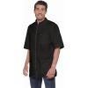 Blouse Homme Confort Stretch, Col Officier, Couleur Noir