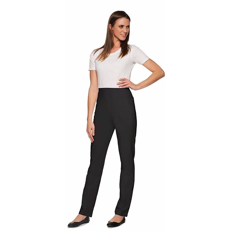 Pantalon Femme Coton Stretch, Bande Elastique de Maintien à la Taille