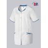 Blouse Médicale Femme BP®, Encolure Arrondie, Blanc et bleu azur