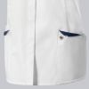 Blouse Médicale Femme BP®, 2 grandes poches latérales, Blanc et bleu nuit