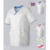 Blouse Médicale Femme et Homme BP®, Encolure en V, Blanc et Touches de Couleur 