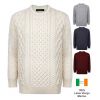 Magnifique Pull Irlandais Femme et Homme, Col rond, 100% Laine Vierge Merinos