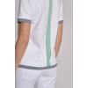 Shirt Femme Manches Courtes, Blanc avec touches vert d'eau et gris