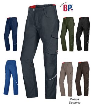 Pantalon de Travail Homme BP, Coupe Seyante, Taille Extensible au Dos