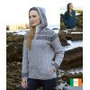 Magnifique Veste zippée Fairisle Irlandaise Femme, 100% Laine Mérinos