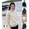 Pull Irlandais pour femme et homme, Col roulé, Laine Mérinos extra douce