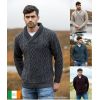 Pull Irlandais pour Homme, Col châle, 100% Laine Mérinos