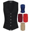 Gilet de service femme, boutons pression, poches latérales, poche poitrine.