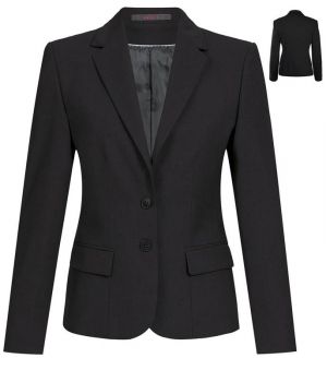 Blazer Femme Premium, Veste Tailleur, Bi-Stretch, Noir Coupe Confort.