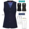 Gilet de Tailleur Femme Premium, Coupe Confort, 4 Boutons