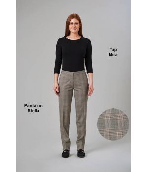 Pantalon Femme, Coupe Slim, 2 poches côté, Elégant et Confortable