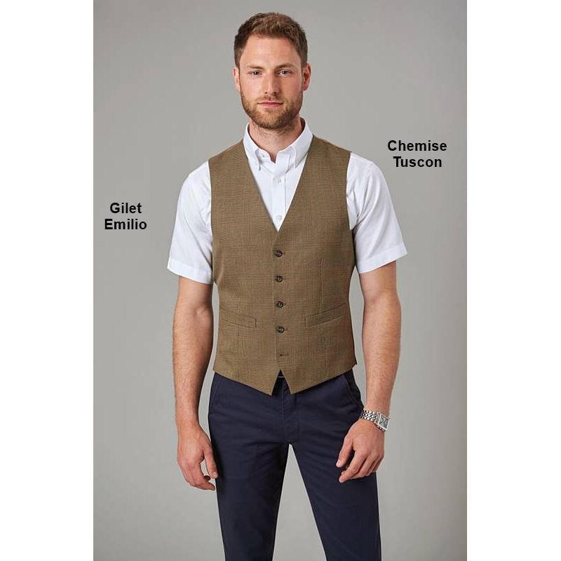 Gilet Homme, Elegant et Confort Stretch, 5 Boutons, Dos en Satin