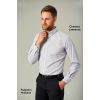 Chemise Homme, Manches Longues,  Gris argent à rayures