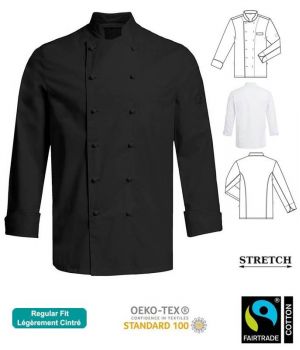 Veste de Cuisine, Manches Longues, Orifices de ventilation, Stretch Confort