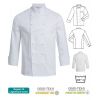 Schéma veste de cuisine blanche manches longues poche poitrine