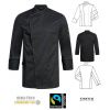 Veste de Cuisine Noire avec Passepoil Gris