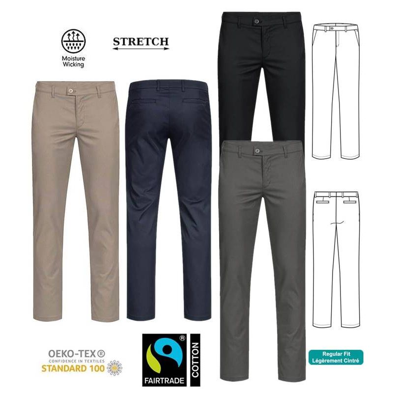 Pantalon chino homme regular fit teint