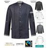 Veste de Cuisine, Style Biker, Boutons pression métalliques, Poche manche