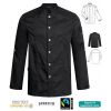 Veste de Cuisine Noire, Style Biker, Manches Retroussables