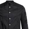 Veste de Cuisine Noire, Style Biker, boutons pression métalliques