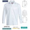 Chemise Manches Longues Blanc, Coupe Comfort Fit, Coton et Stretch