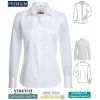 Chemisier Manches Longues Blanc, Coupe Comfort Fit, Coton et Stretch