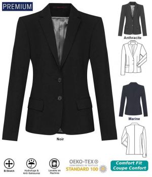 Veste Femme Premium, Elégante, Bi-Stretch, Coupe droite Confort