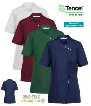 Tunique Professionnelle Femme, Confort du Tencel®, Boutons Nacrés