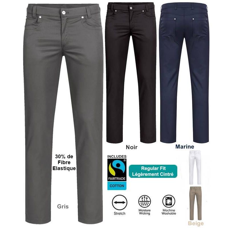 Pantalon Homme Casual, 5 poches, Chic et décontracté, Stretch