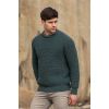 Pullover homme ras de cou, Pull Irlandais traditionnel, Vert mousse