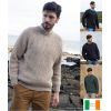 Pullover homme ras de cou, Pull Irlandais traditionnel, Pure Laine Vierge