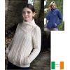 Veste Irlandaise Femme, Col Doux et Confortable à 3 boutons, Laine Mérinos