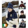 Superbe Bonnet Irlandais, Avec Pompon, Laine Merinos